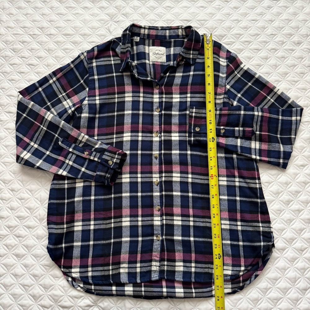 JACHS Girlfriend Blue Pink White Plaid Long Sleeve Button Down Shirt Size M